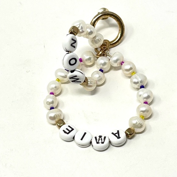 New Free People Mon Amie Hoop Earrings Pearl - Picture 4 of 6